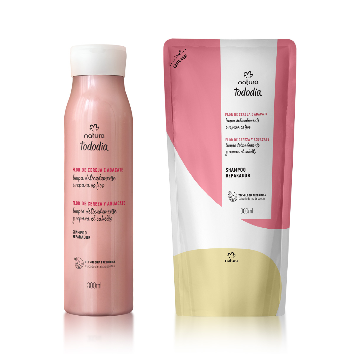 Kit Shampoo de Reparación con Repuesto Tododia Flor de Cereza y Palta