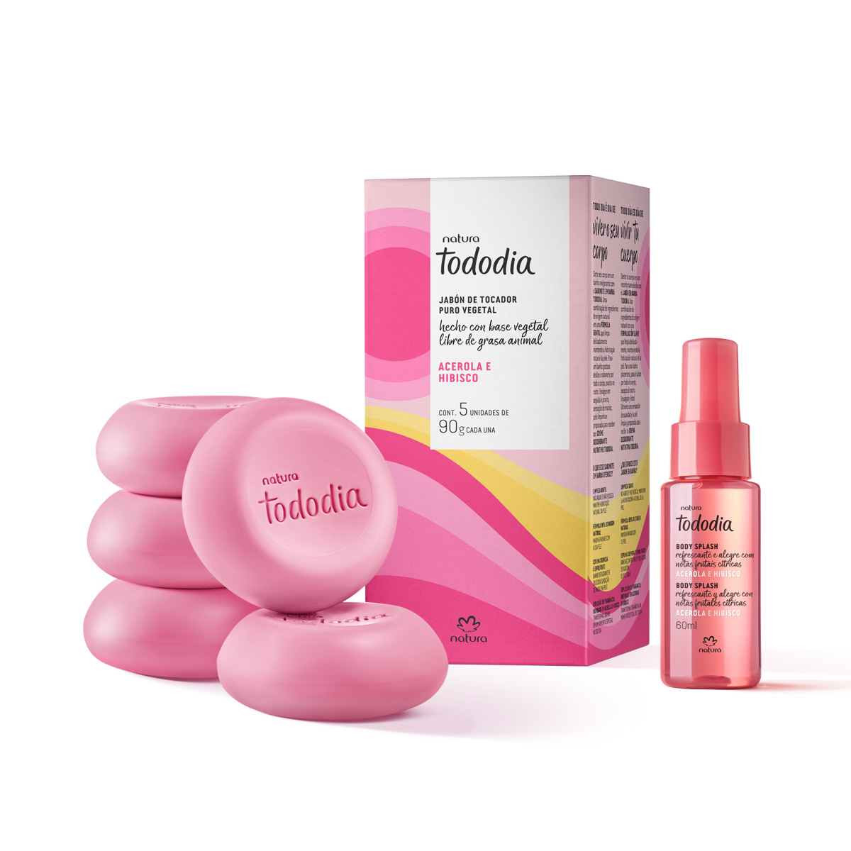 Kit Jabones y Mini Body Splash Tododia Acerola e Hibisco