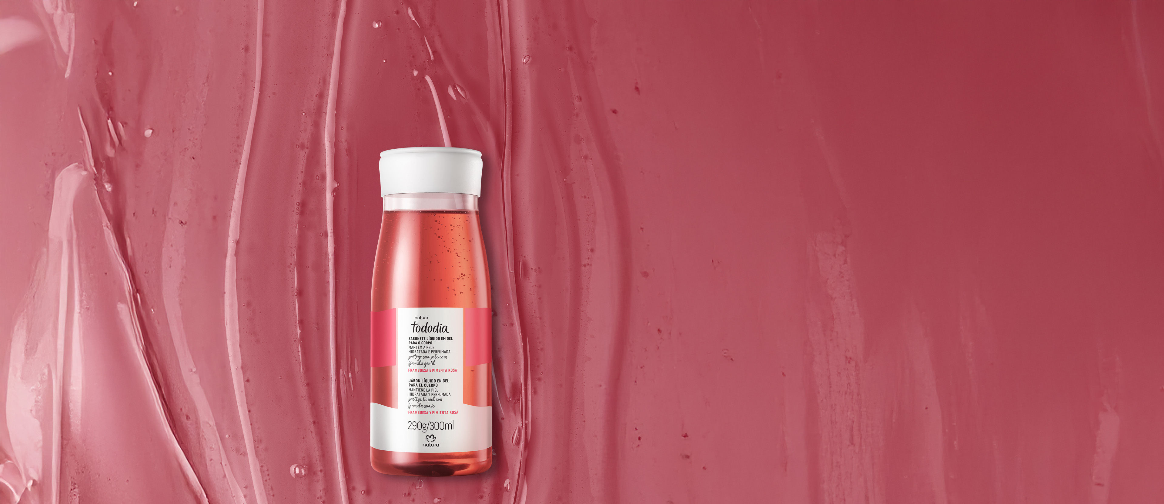 Jabón líquido corporal Frambuesa y Pimienta Rosa