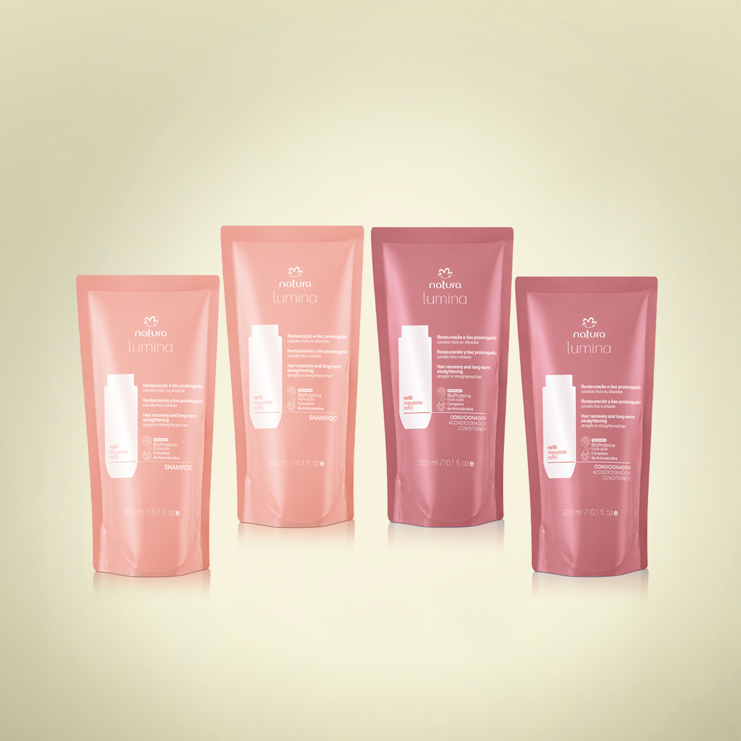 Kit Repuesto Shampoo y Acondicionador Lumina Restauración y Liso Prolongado