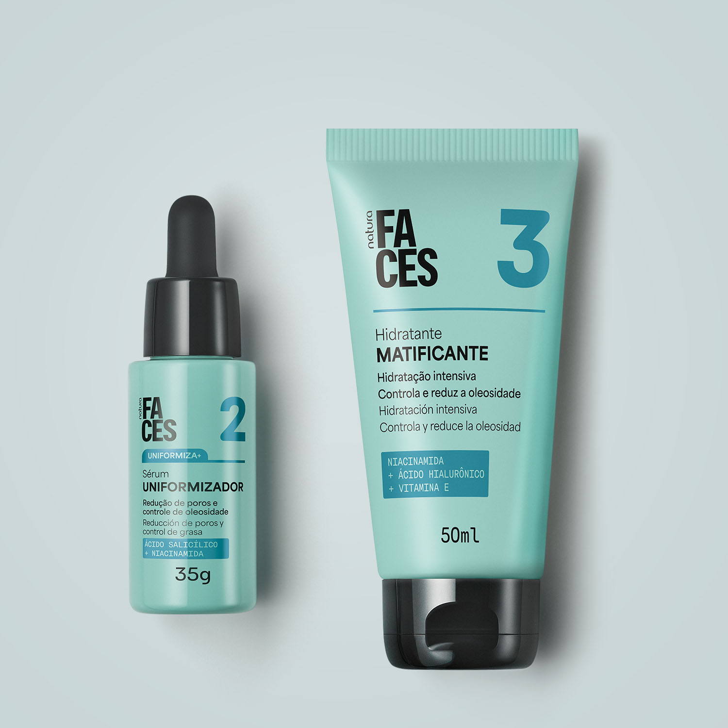 Kit Sérum Uniformador e Hidratante Matificante Faces