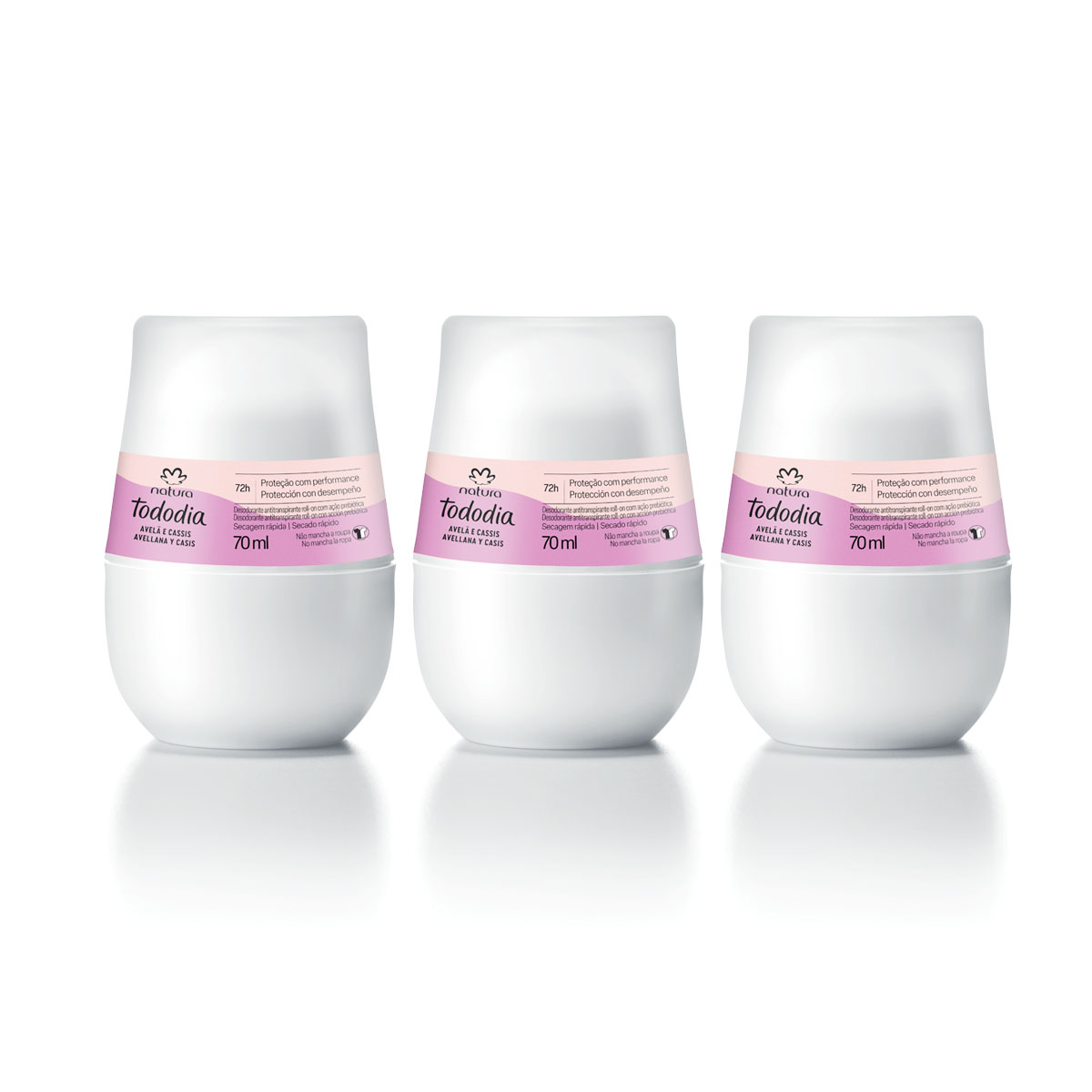 Kit Desodorante Antitranspirante Roll-on Tododia Avellana y Casis (3 unidades)