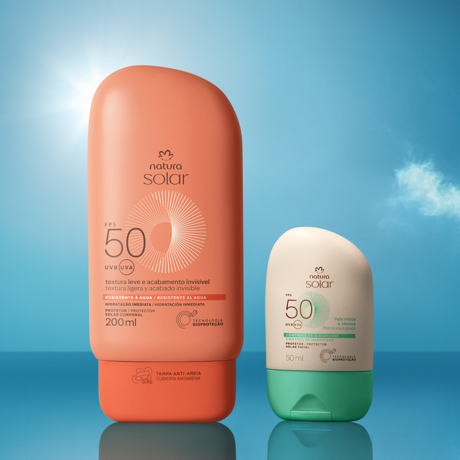 Kit Protector Solar Facial Piel Mixta a Oleosa y Protector Solar Corporal FPS 50 Natura Solar