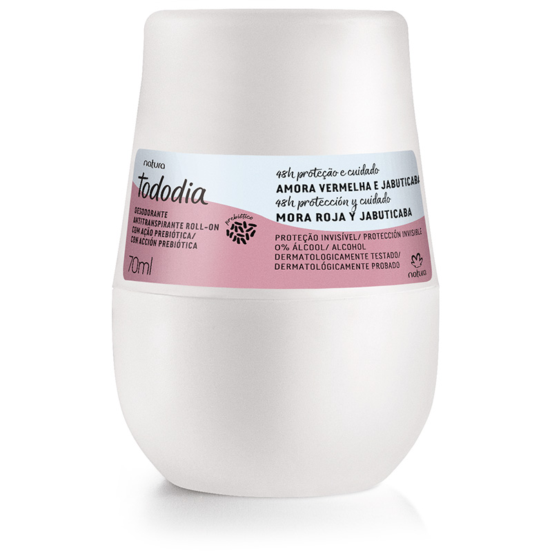 Desodorante antitranspirante roll-on con acción prebiótica Tododia mora roja y jabuticaba - 70 ml