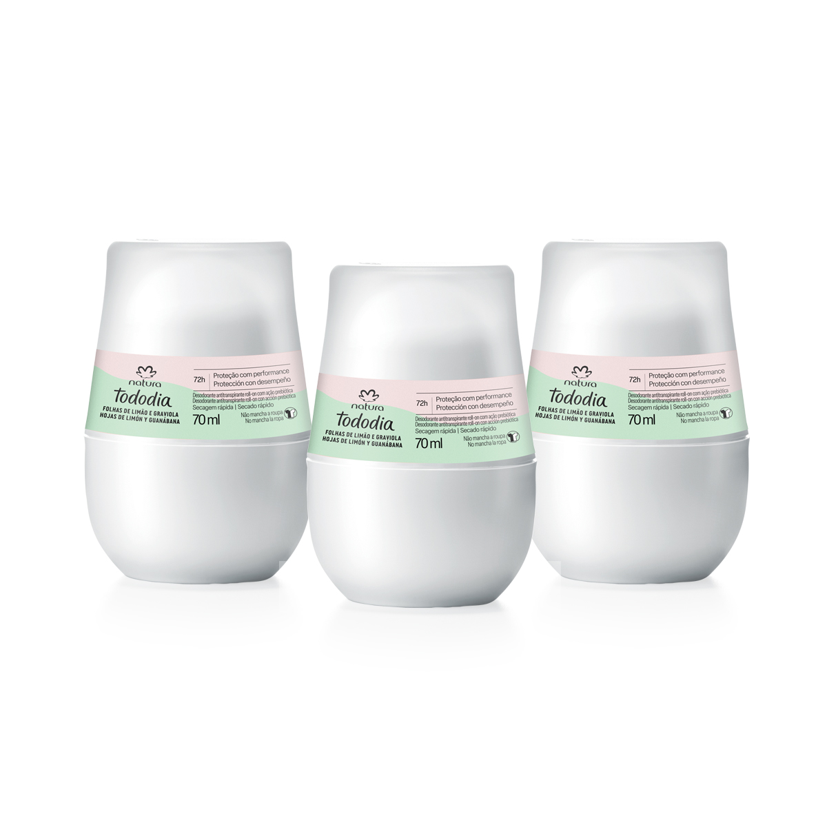 Kit Desodorante Antitranspirante Roll-on Tododia Hojas de Limón y Guanábana