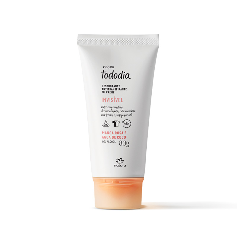 Desodorante antitrasnpirante en crema invisible  Tododia Mango Rosa y Agua de Coco - 80 g