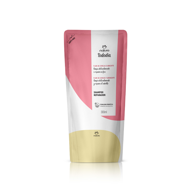 Shampoo reparador Tododia Flor de Cereza y Aguacate - 300 ml