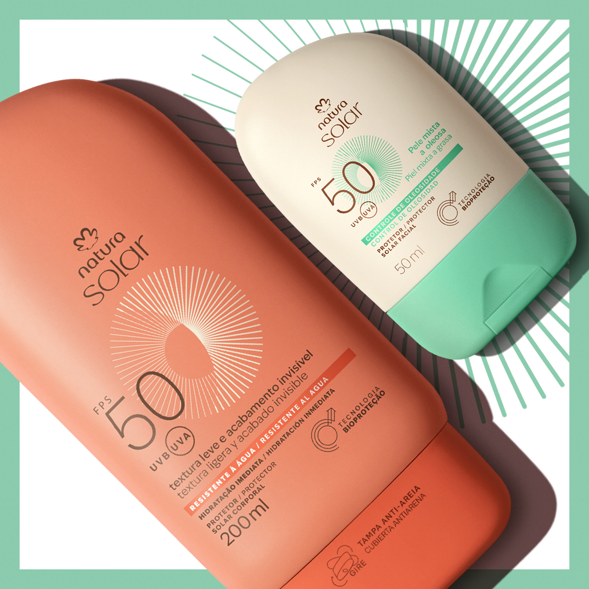 Kit Protector Solar Facial Piel Mixta a Oleosa y Protector Solar Corporal FPS 50 Natura Solar