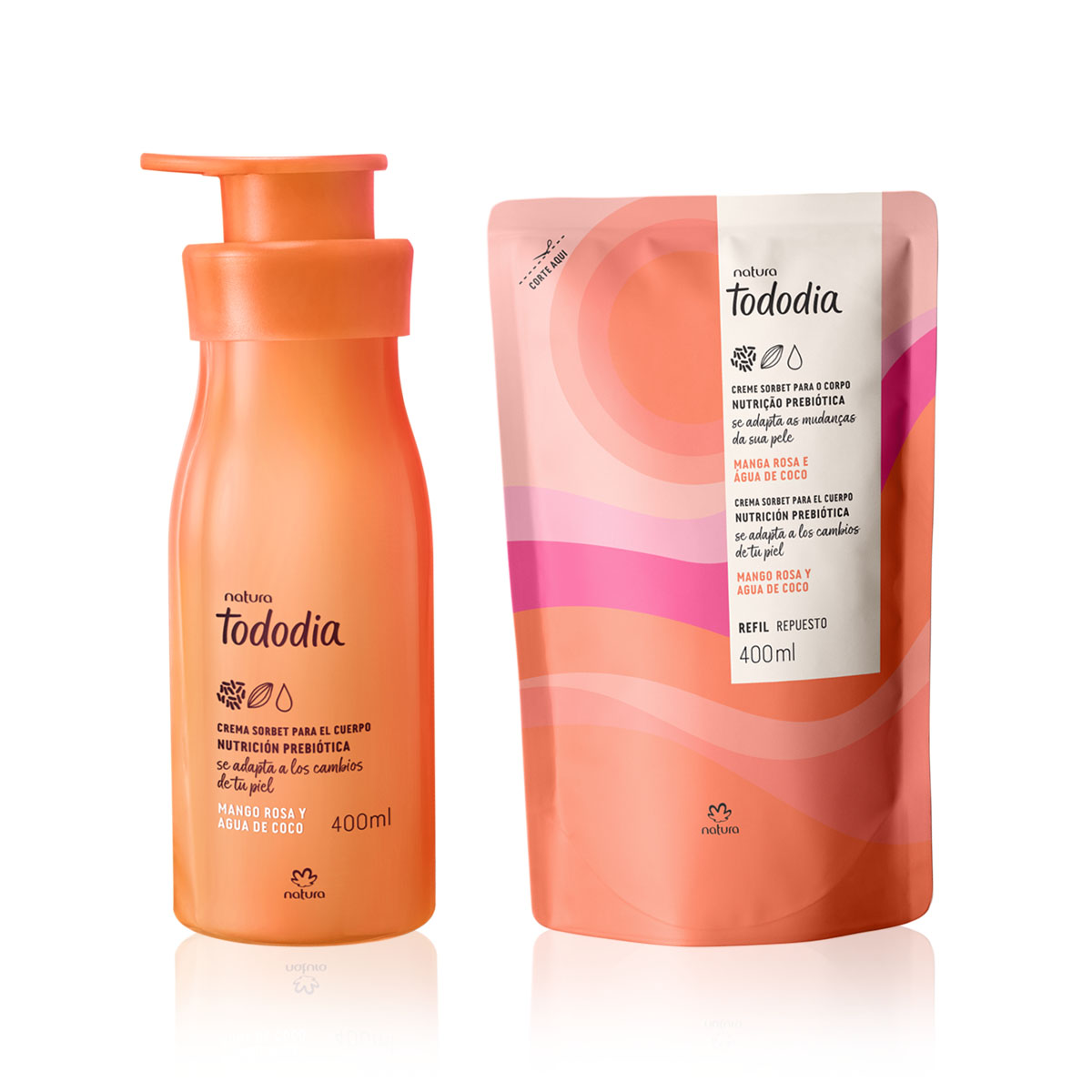 Kit Tododia Mango Rosa y Agua de Coco Hidratante y Repuesto