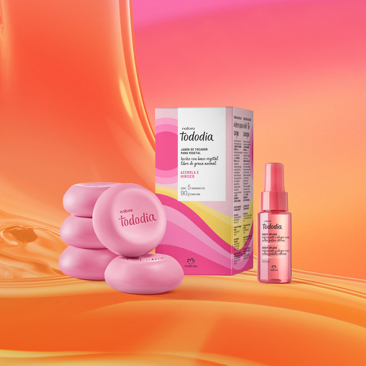 Kit Jabones y Mini Body Splash Tododia Acerola e Hibisco