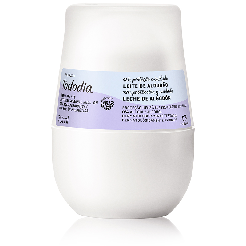 Desodorante antitranspirante roll-on con acción prebiótica Tododia leche de algodón - 70 ml