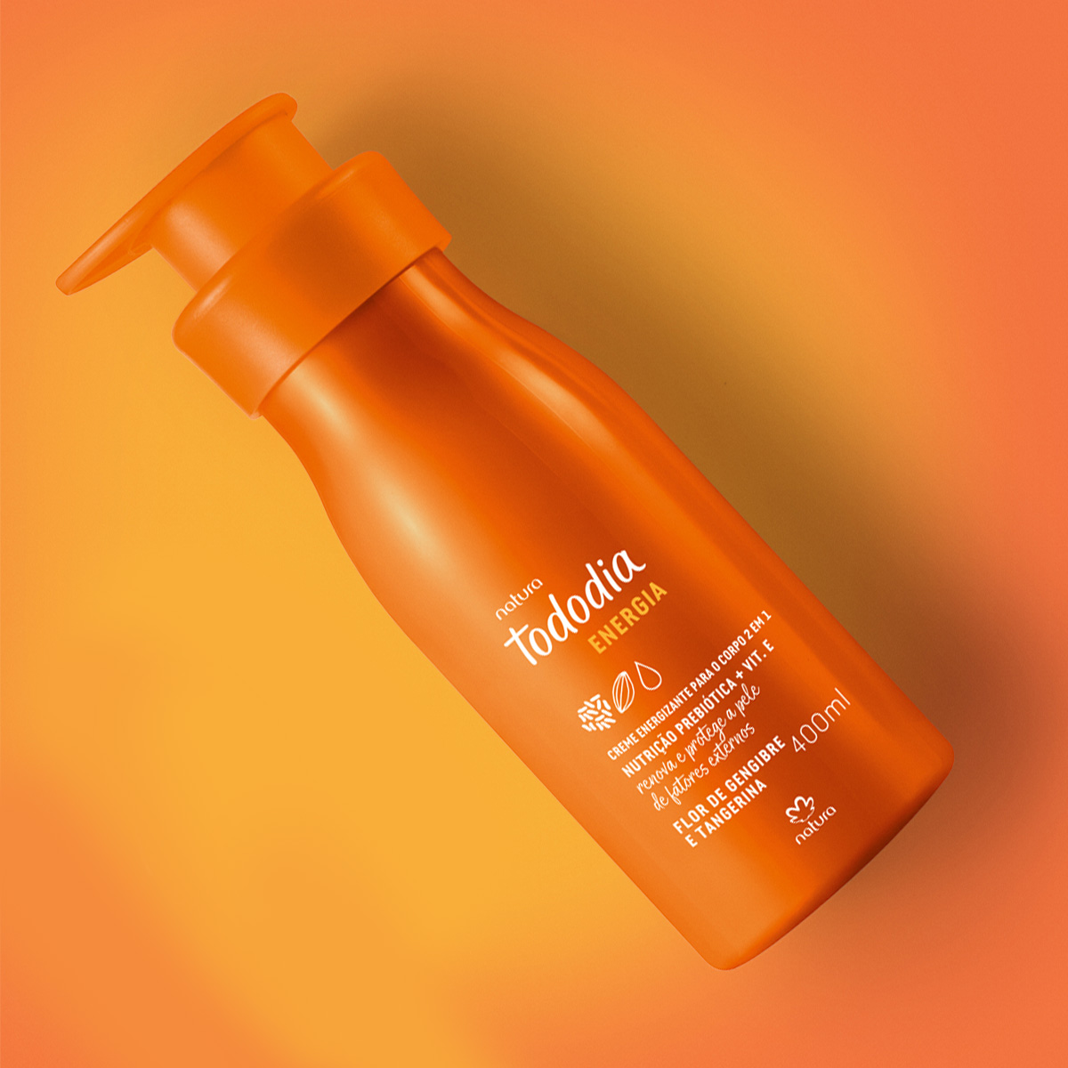 Hidratante corporal energizante 2 en 1 Tododia Flor de jengibre y Mandarina