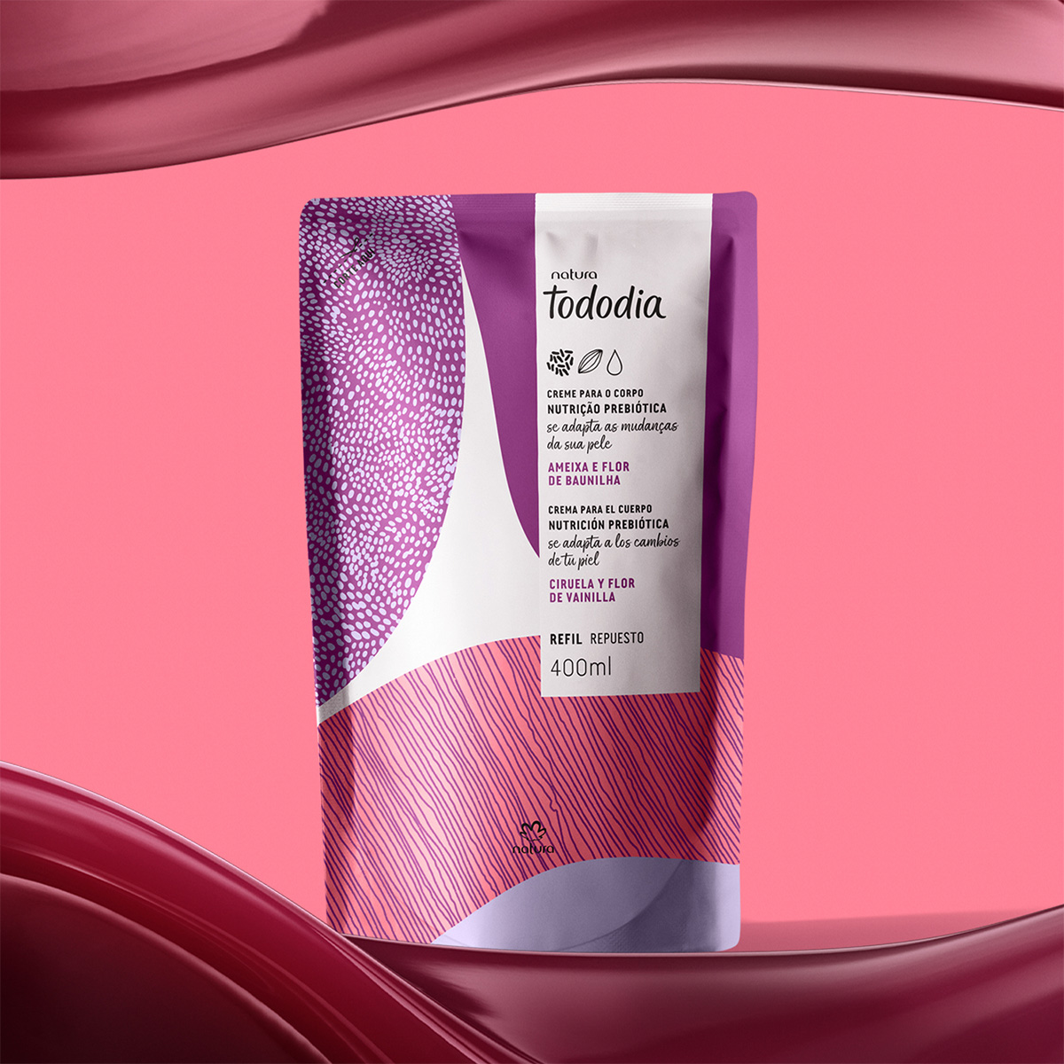 Kit Duo Hidratante Corporal Tododia Ciruela y flor de vainilla Refill