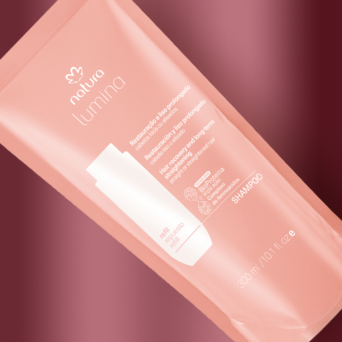 Repuesto Shampoo Lumina Restauración y Liso Prolongado