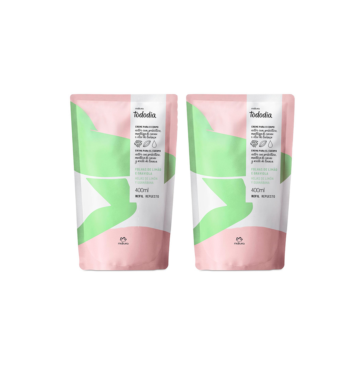 Kit Duo Hidratante Corporal Tododia Hojas de limon Refill