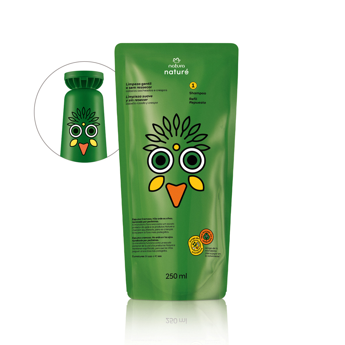 Repuesto Shampoo Natur&eacute; cabello rizado y crespo - 250 ml