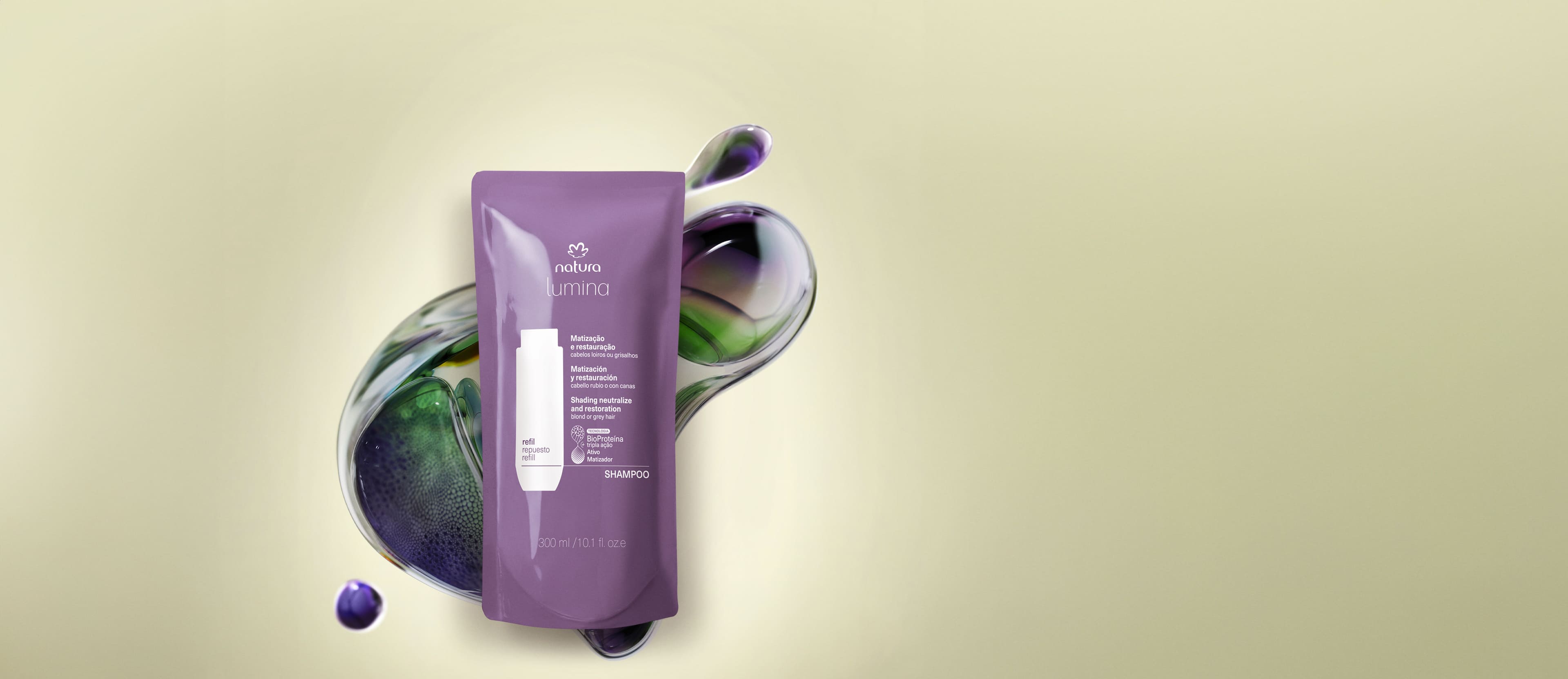 Repuesto Shampoo Matización y Restauración Lumina 300ml