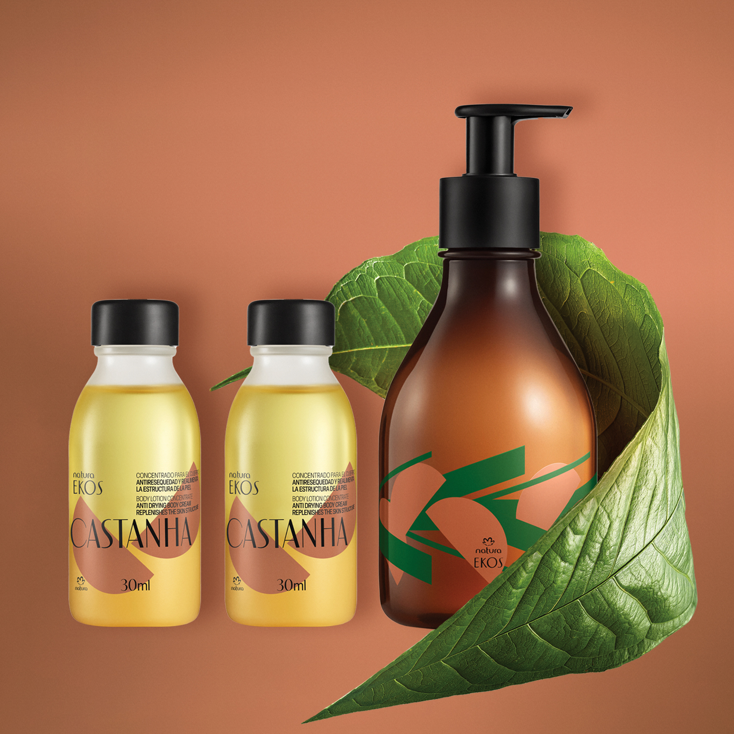 Kit Concentrado Hidratante Ekos Castaña