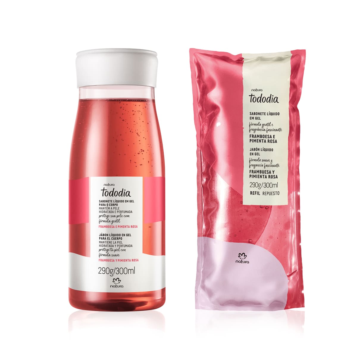 Kit Jabón Líquido con Repuesto Tododia Frambuesa y Pimienta Rosa