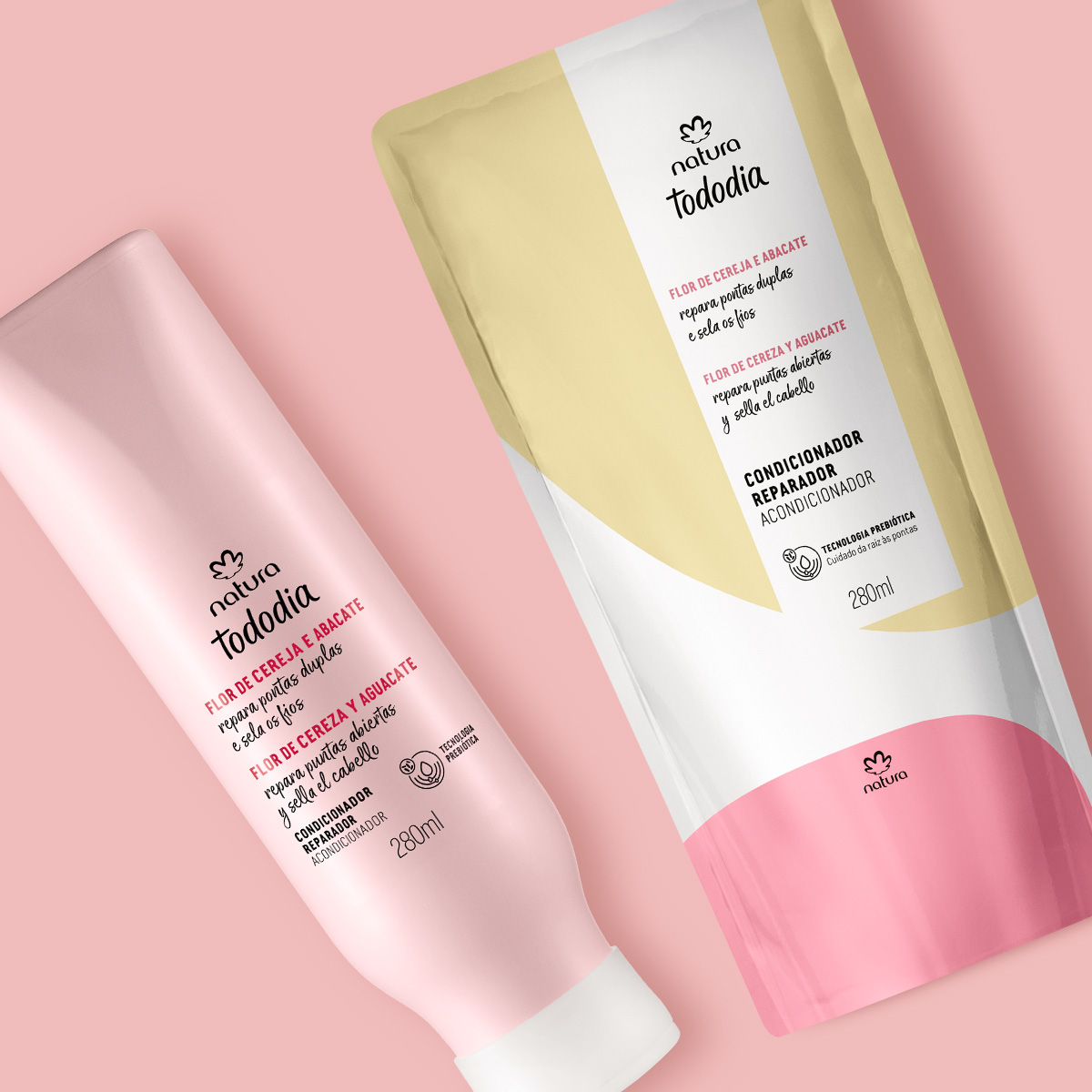 Kit Acondicionador de Reparación con Repuesto Tododia Flor de Cereza y Palta