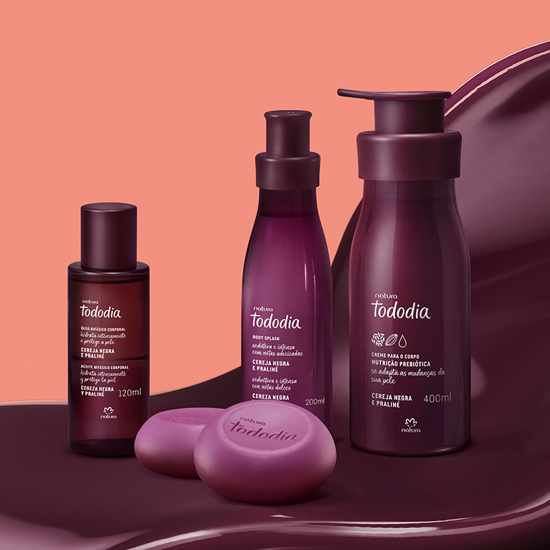 Kit Tododia Cereza negra y praliné Hidratación perfumada