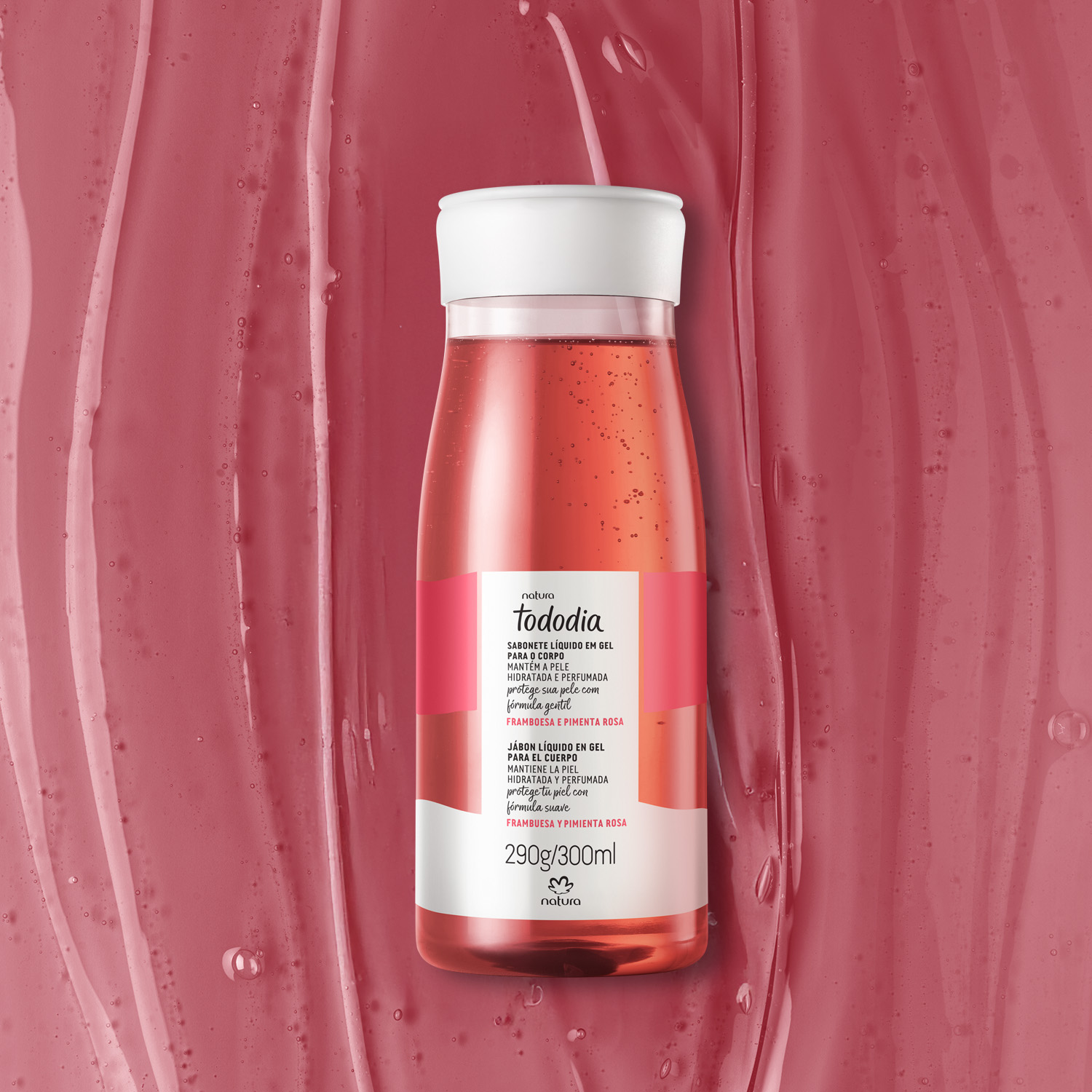Jabón líquido corporal Frambuesa y Pimienta Rosa