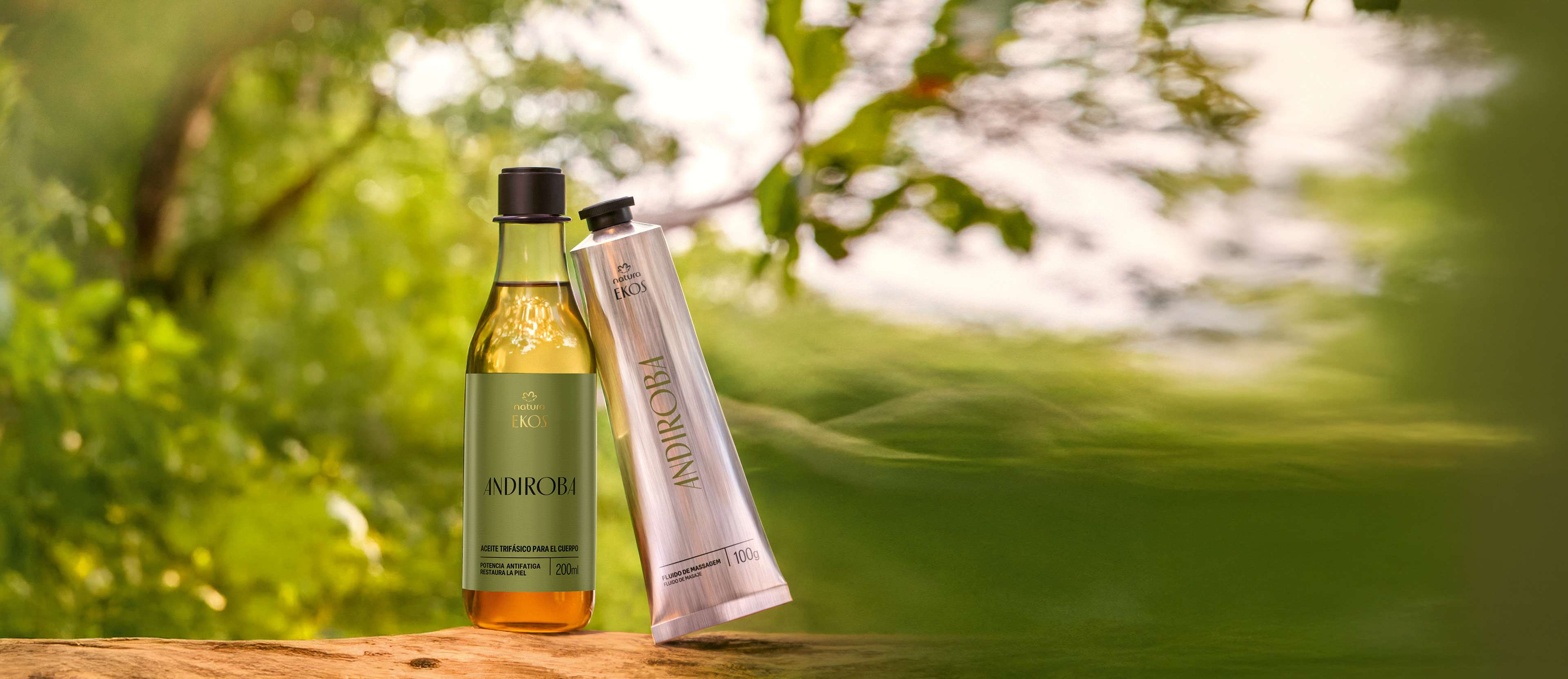 Kit Aceite y Fluido de Masaje Corporal Ekos Andiroba