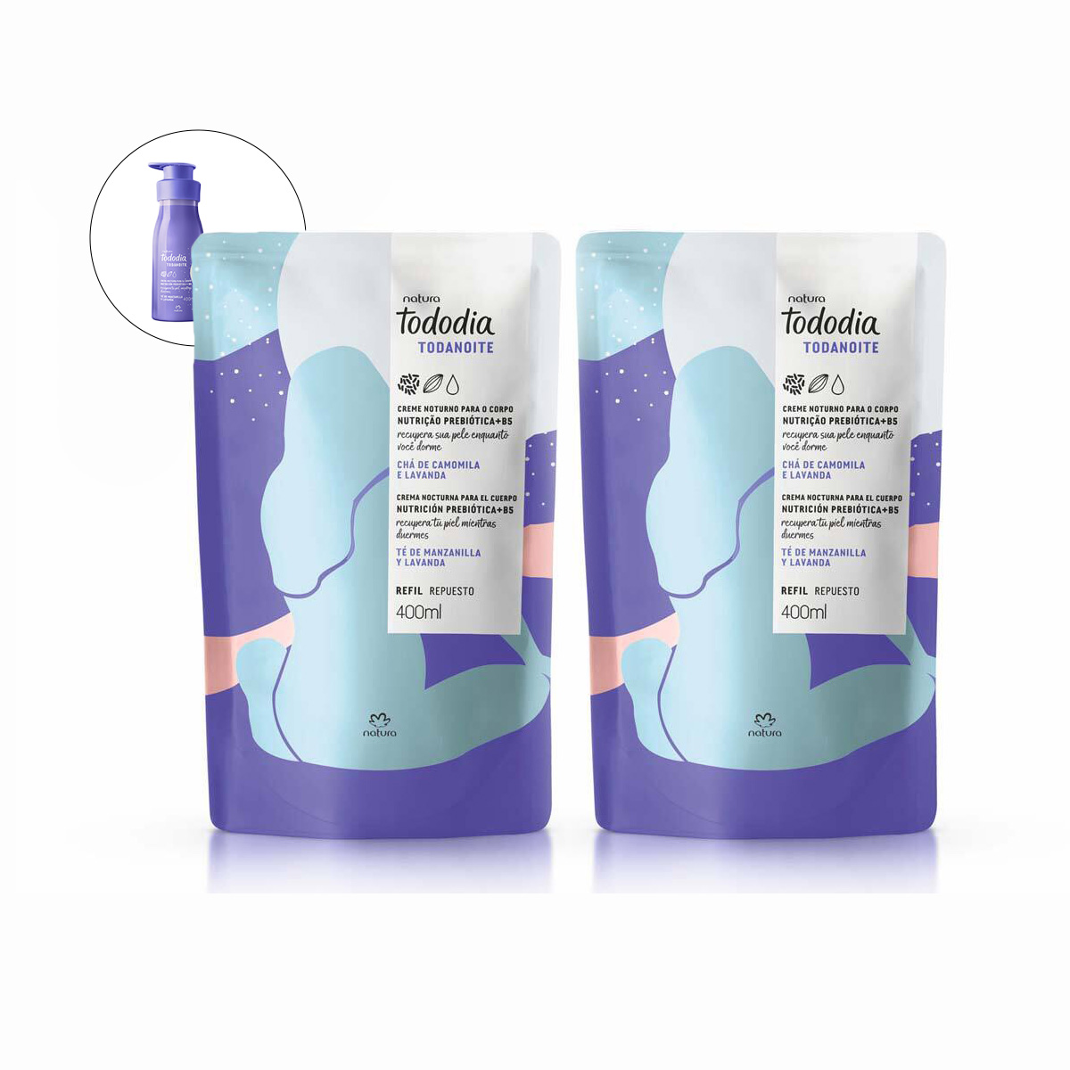 Kit Duo Hidratante Corporal Tododia Todonoite Refill