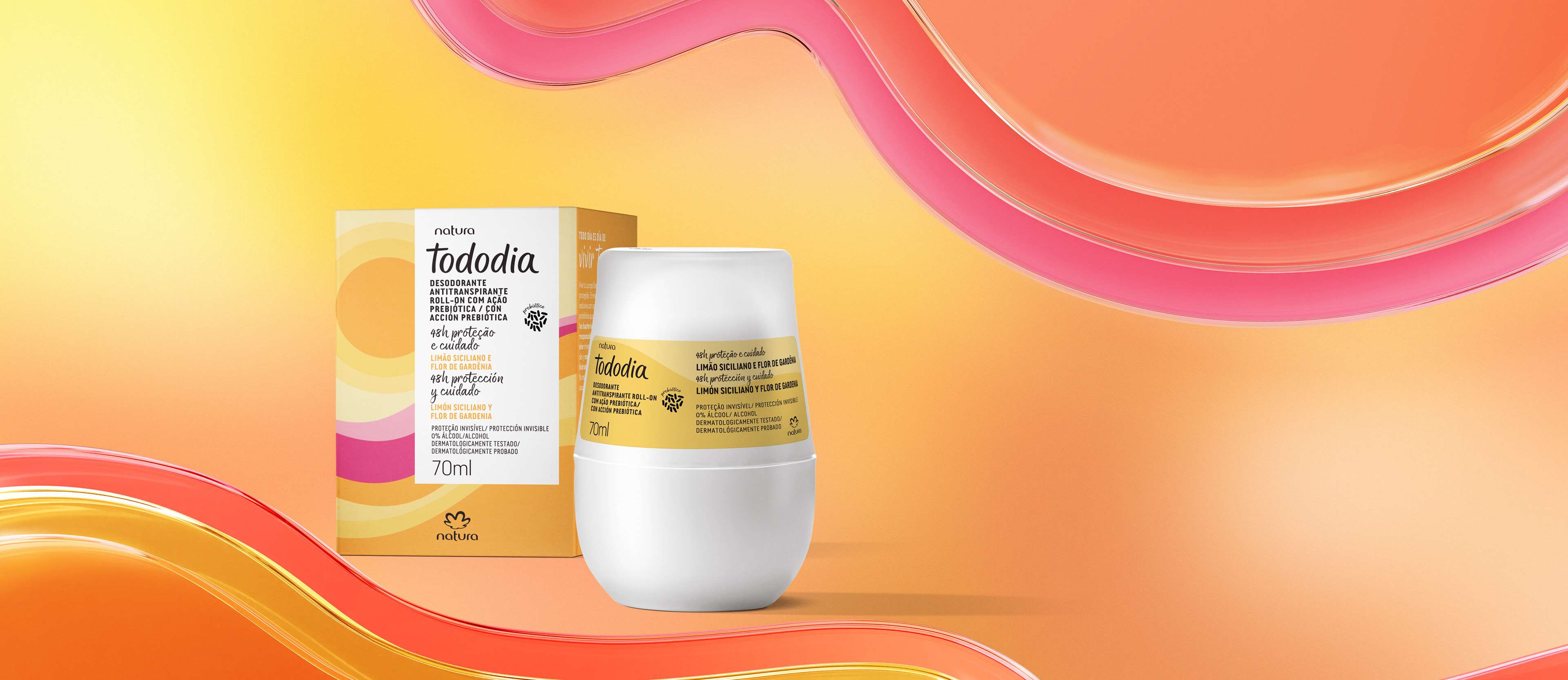 Desodorante antitranspirante roll on Tododia Limón siciliano y flor de gardenia