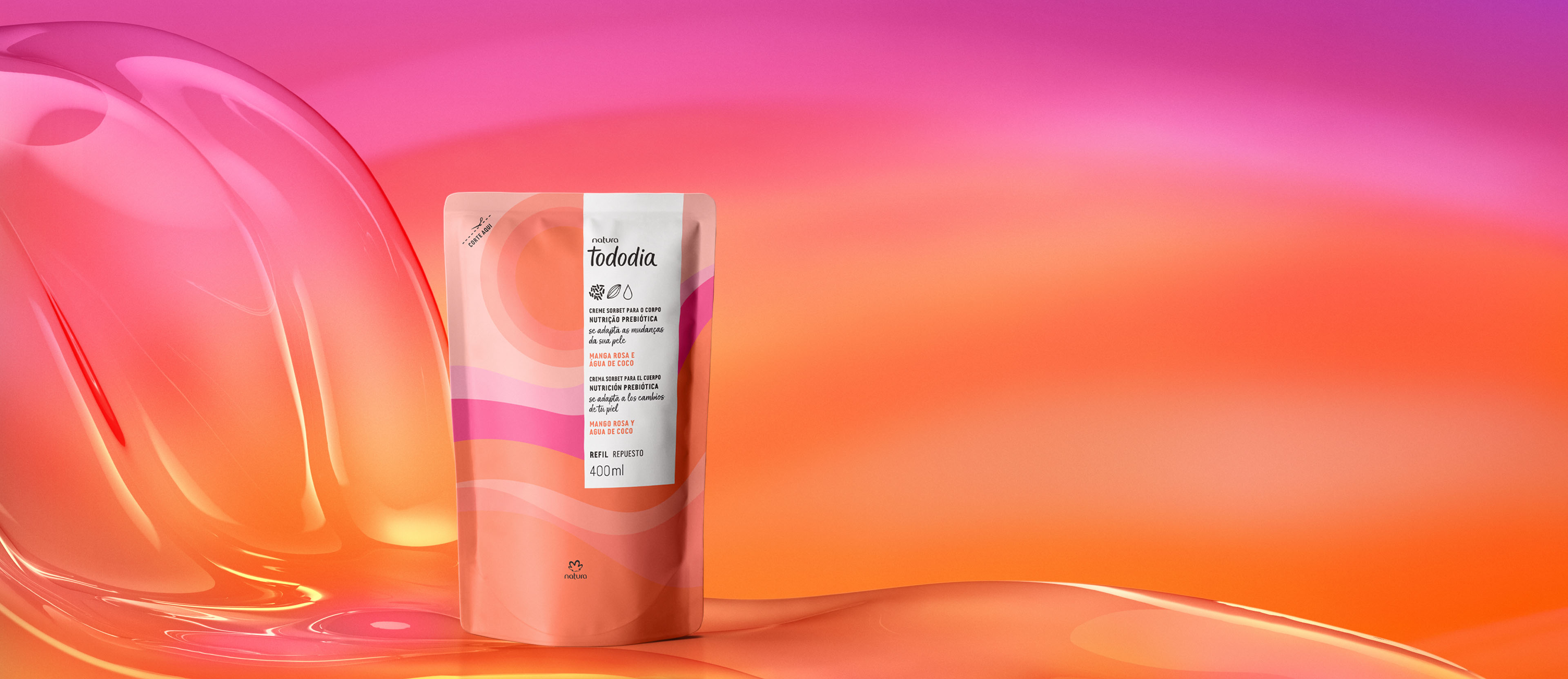 Refil Crema Nutritiva Tododia Mango Rosa y Agua de Coco