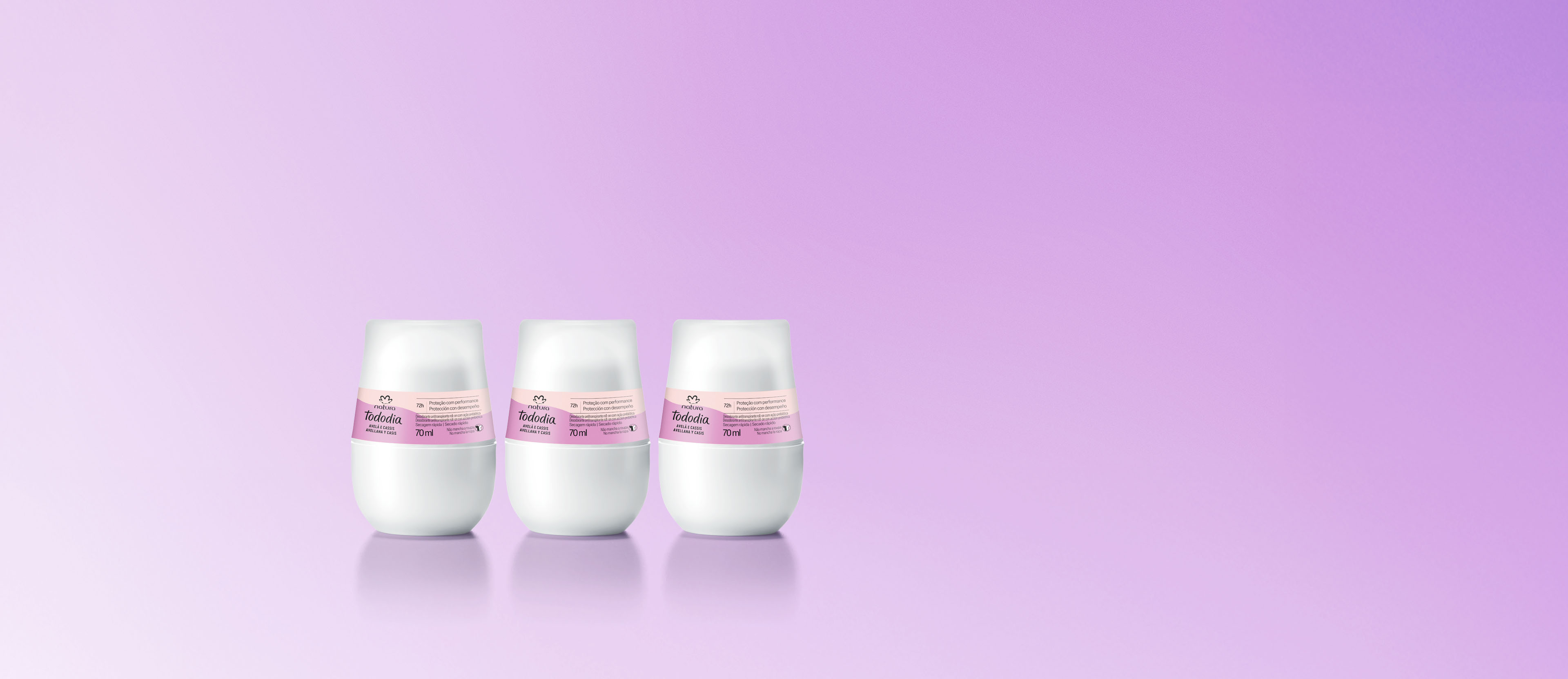 Kit Desodorante Antitranspirante Roll-on Tododia Avellana y Casis (3 unidades)