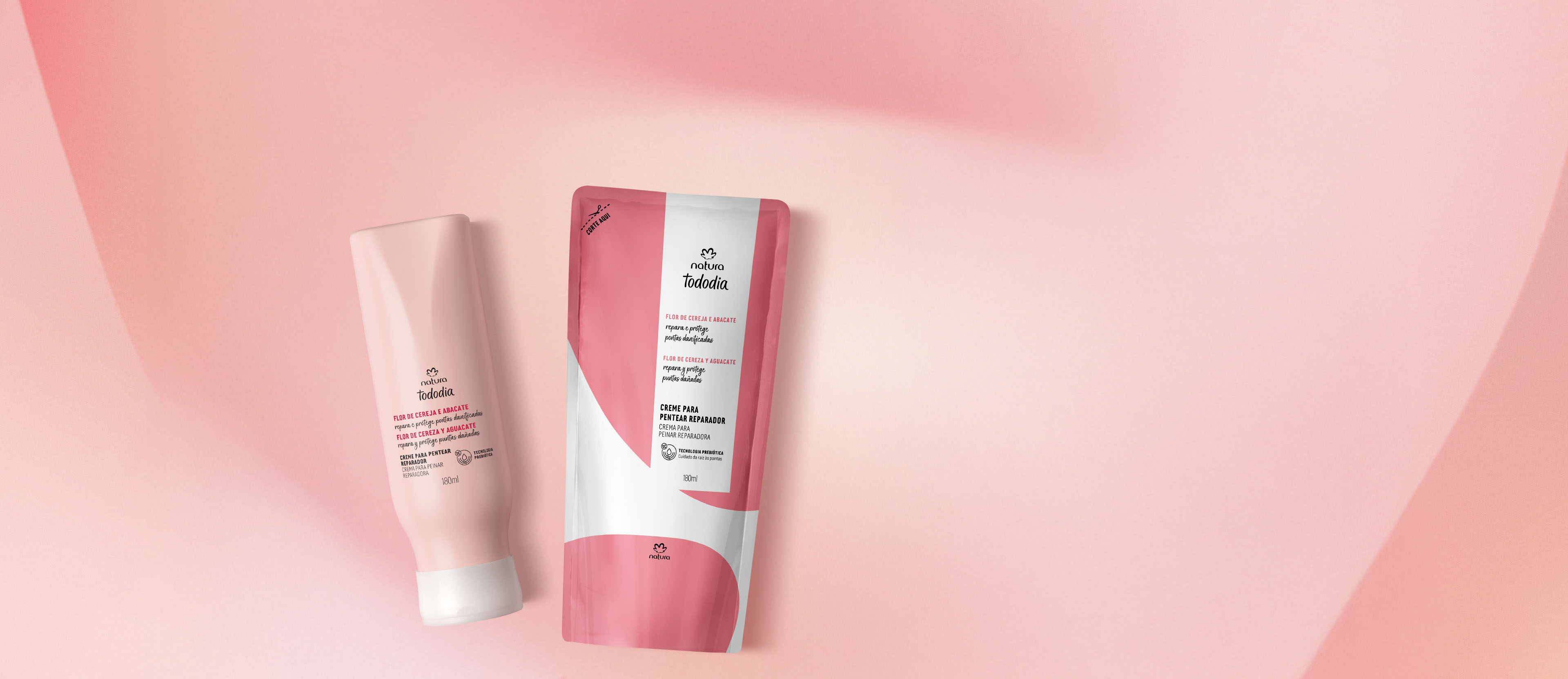 Kit Crema para Peinar de Reparación con Repuesto Tododia Flor de Cereza y Palta