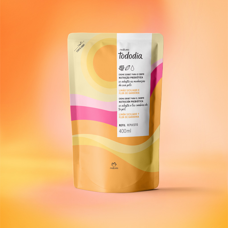 Repuesto Crema sorbet para el cuerpo Tododia Limón siciliano y flor de gardenia