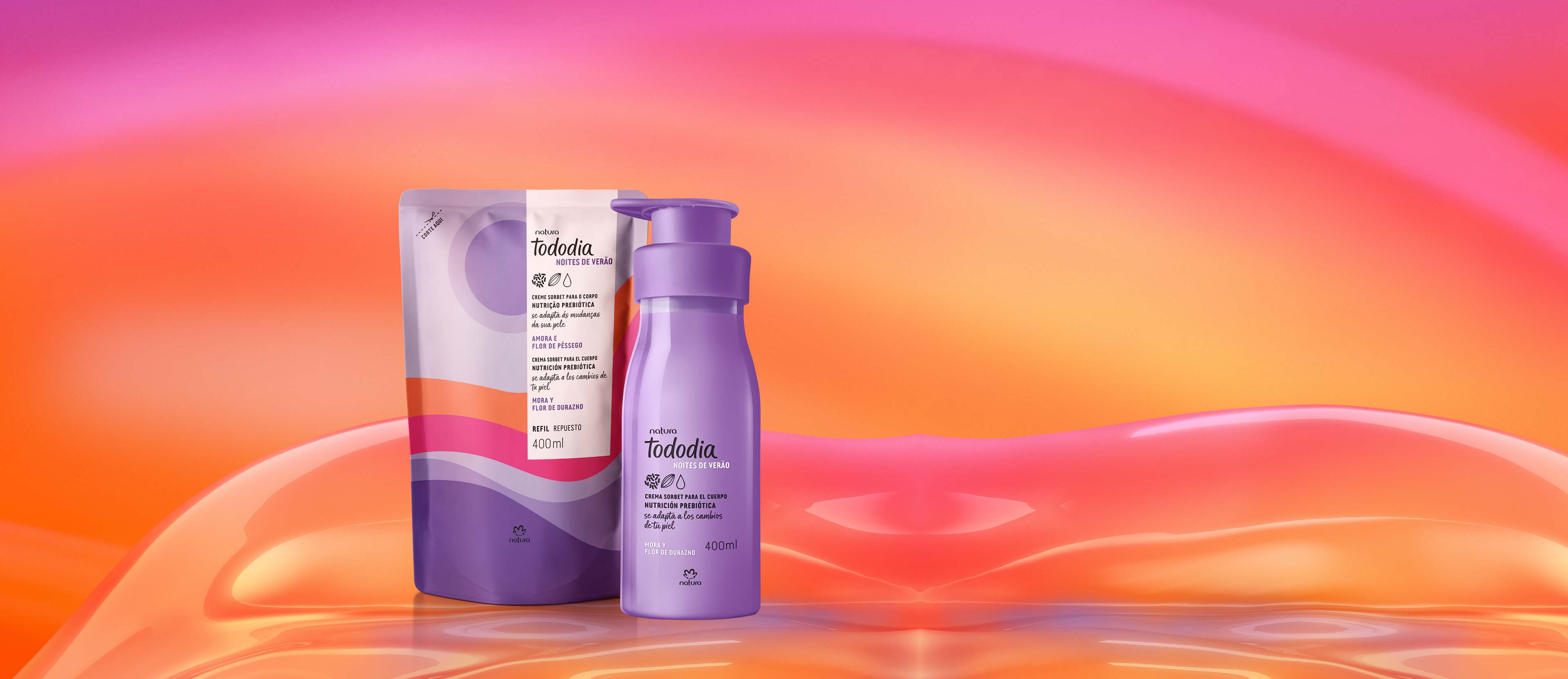 Kit Crema Nutritiva para el Cuerpo Tododia Mora y Flor de Durazno y Repuesto