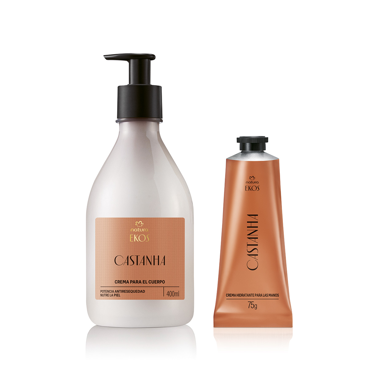 Kit Crema para el Cuerpo y Manos Ekos Castaña