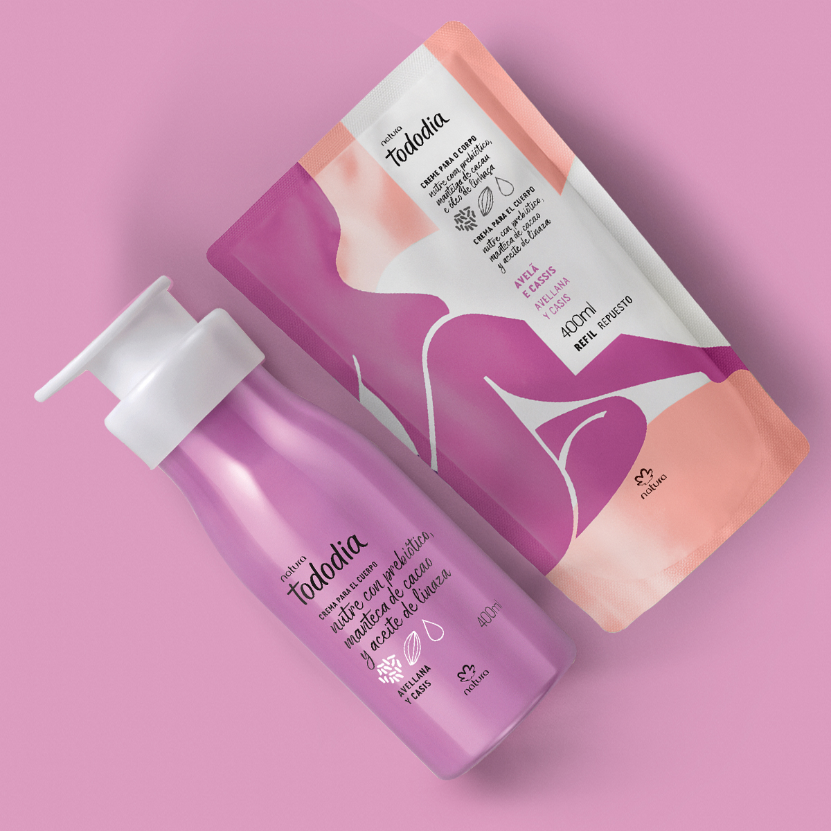 Kit Hidratante Corporal con Repuesto Tododia Avellana y Casis