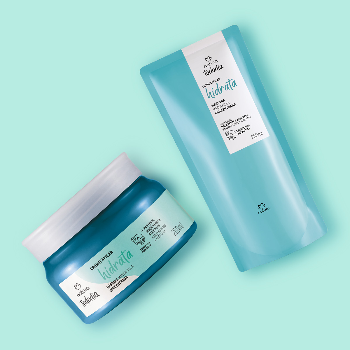 Kit Mascarilla de Hidratación con Repuesto Tododia Manzana Verde y Aloe Vera