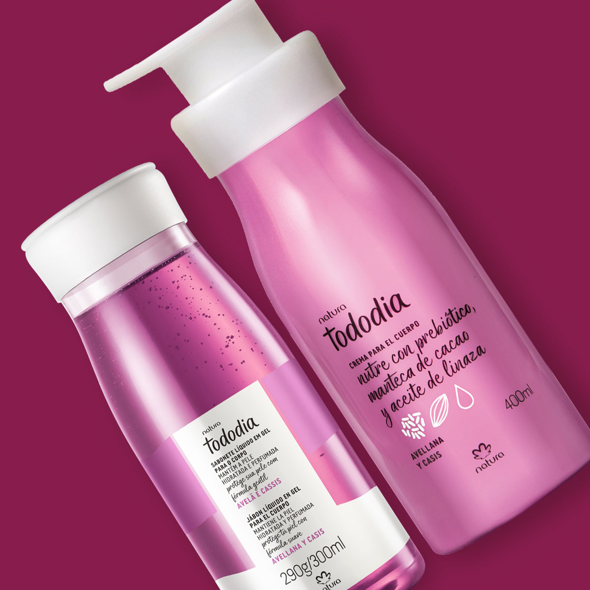 Kit Crema Corporal y Jabón Líquido Tododia Avellana y Casis