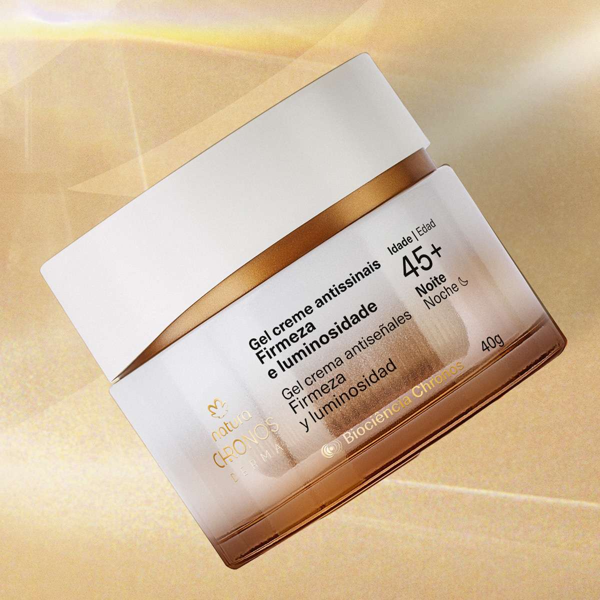 Gel crema antiseñales​ Firmeza y luminosidad Chronos 45+ noche