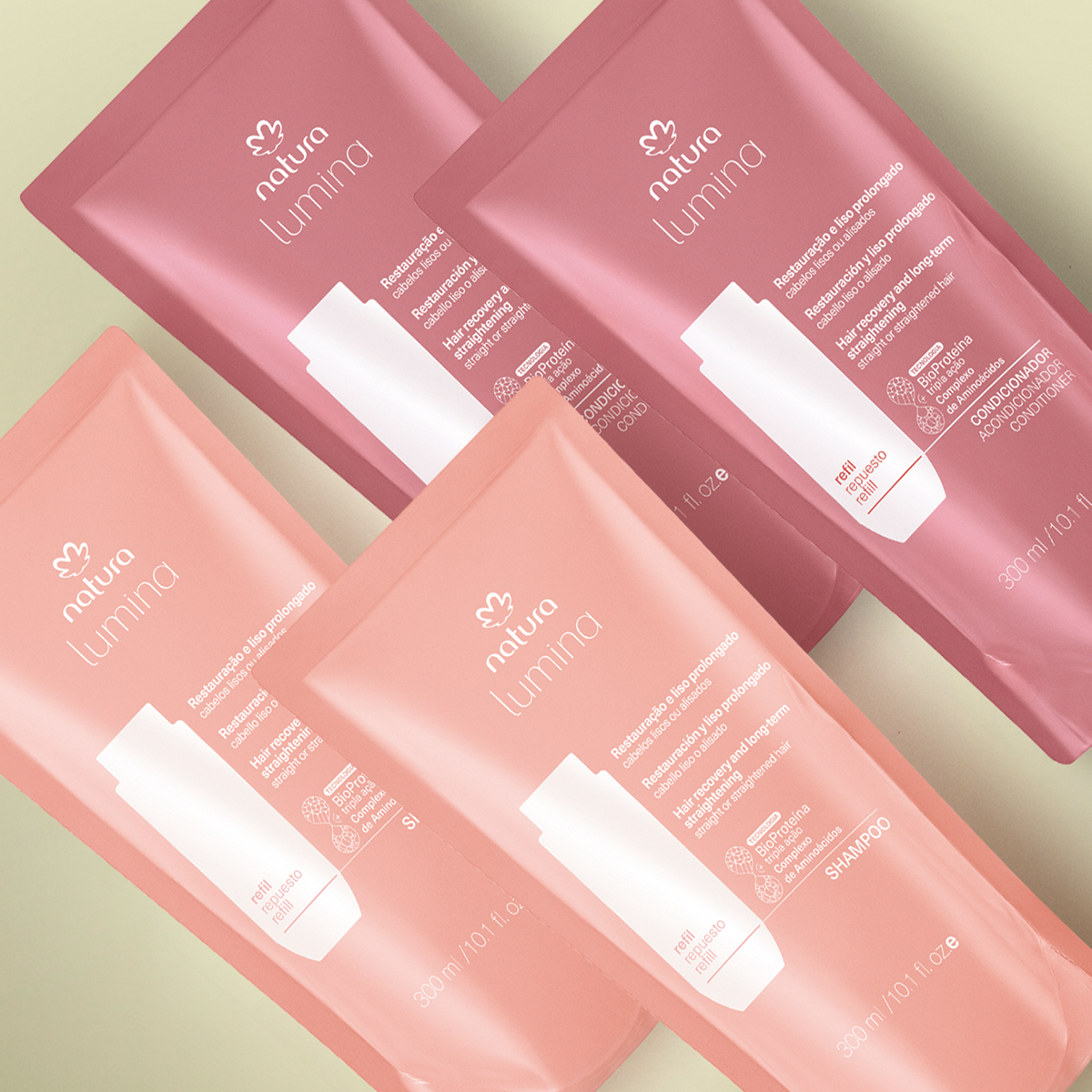 Kit Repuesto Shampoo y Acondicionador Lumina Restauración y Liso Prolongado