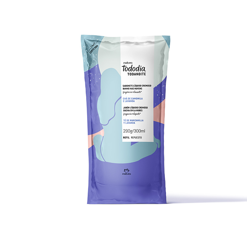 Repuesto Jabón líquido cremoso ducha en las nubes Tododia té de manzanilla y lavanda - 300 ml