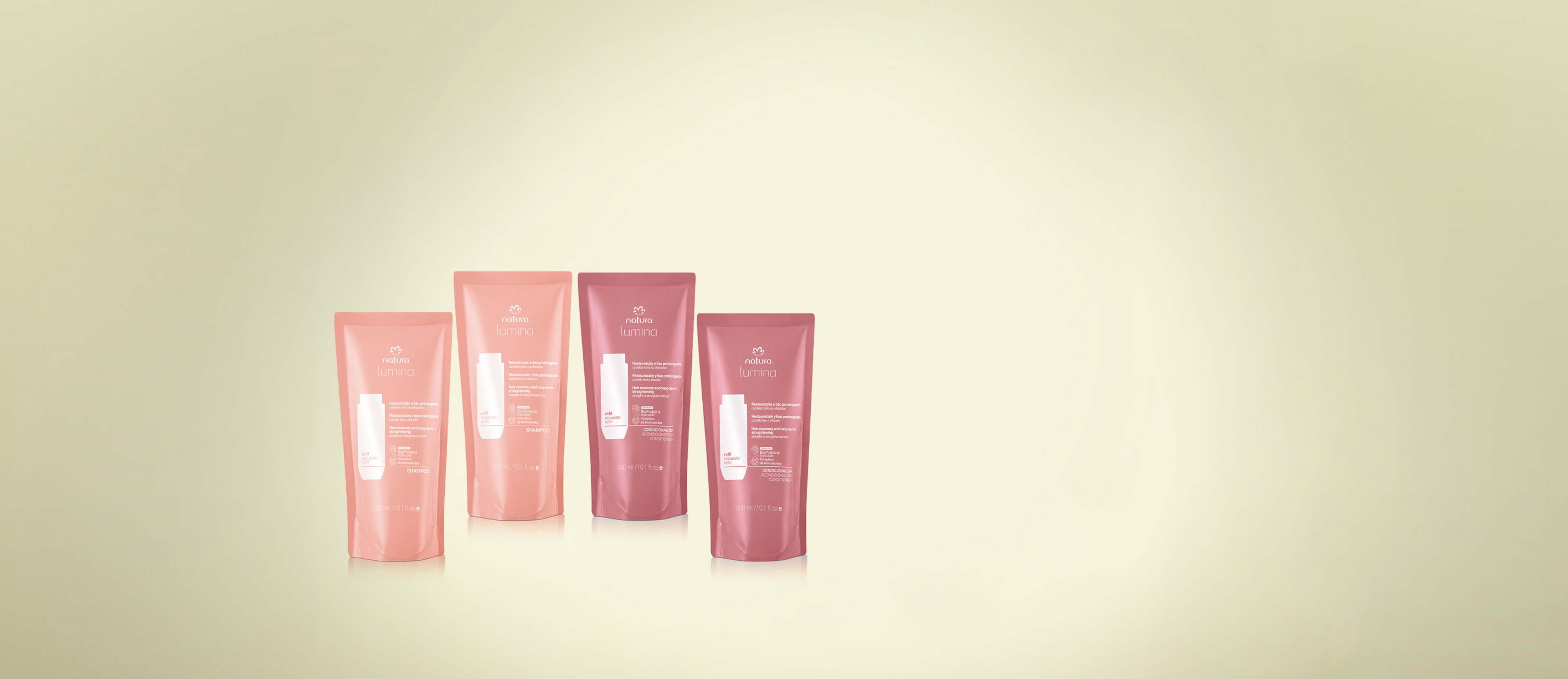 Kit Repuesto Shampoo y Acondicionador Lumina Restauración y Liso Prolongado