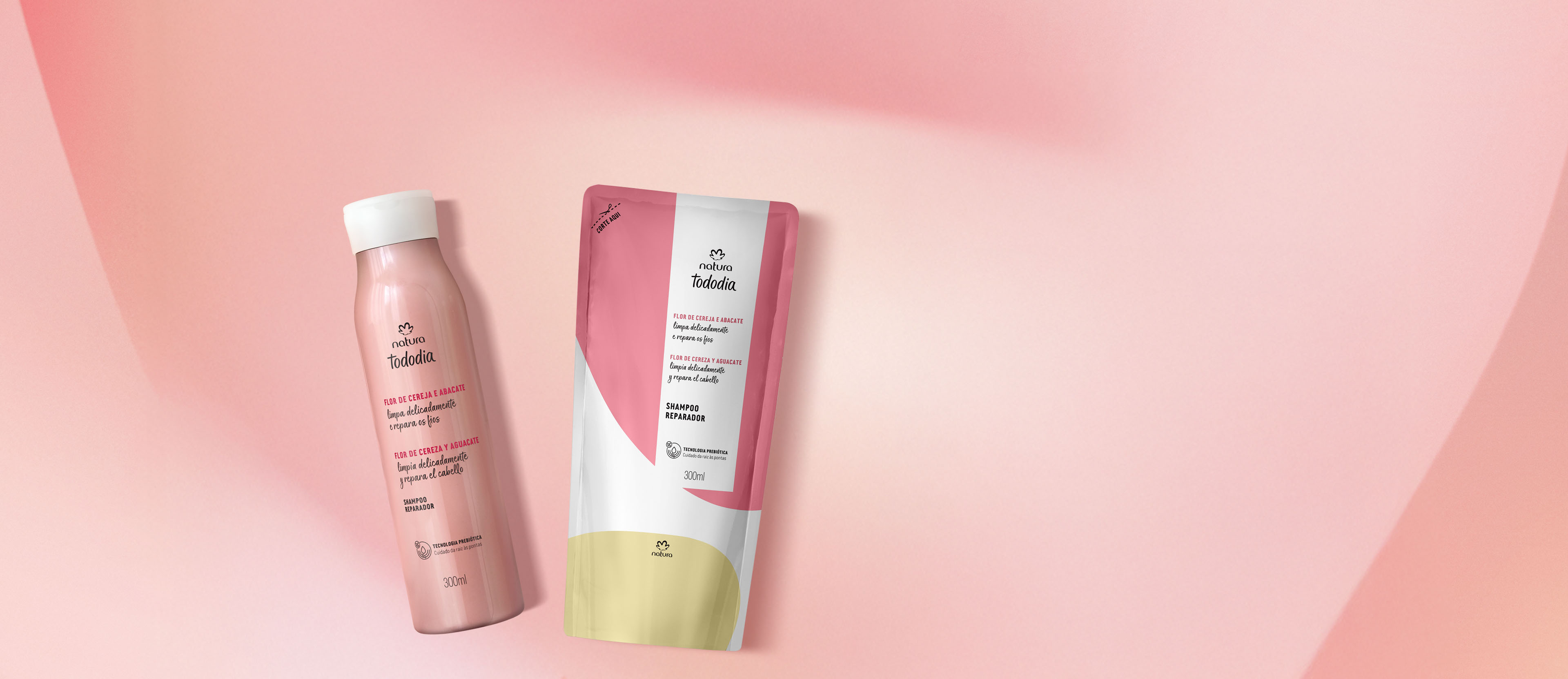 Kit Shampoo de Reparación con Repuesto Tododia Flor de Cereza y Palta