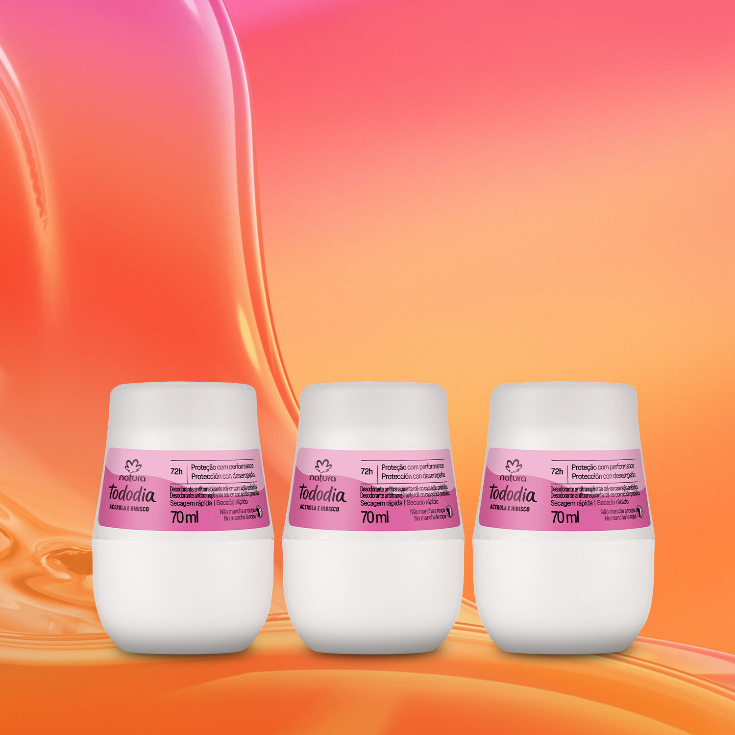Kit Desodorante Antitranspirante Roll-on Tododia Acerola e Hibisco