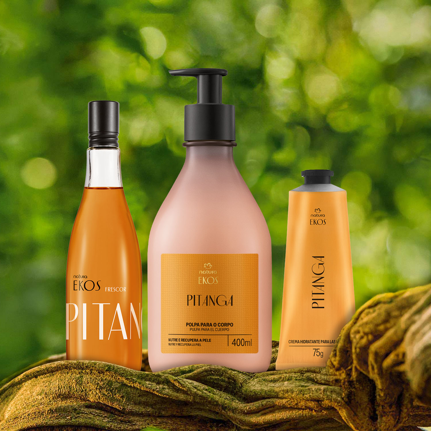 kit frescor y crema para el cuerpo y manos Ekos Pitanga