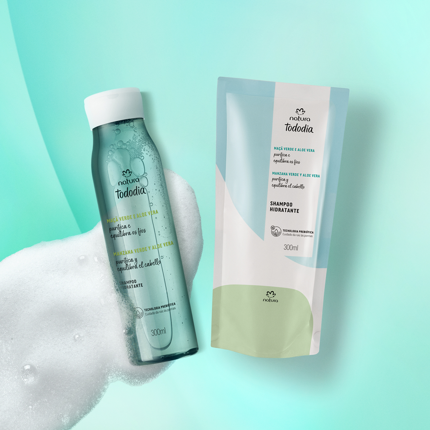 Kit Shampoo Hidratante Tododia Manzana Verde y Aloe Vera con Repuesto