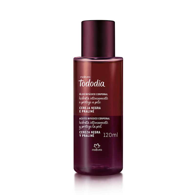 Óleo bifásico corporal Tododia Cereza negra y praliné - 120 ml