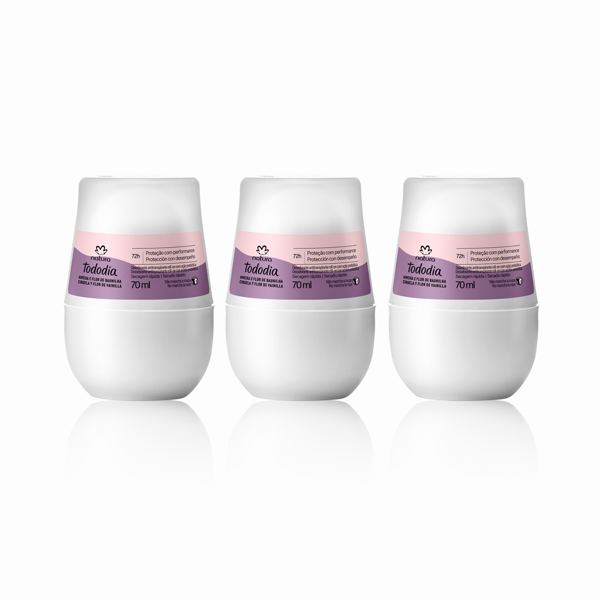 Kit Desodorante Antitranspirante Roll-on Tododia Ciruela y Flor de Vainilla