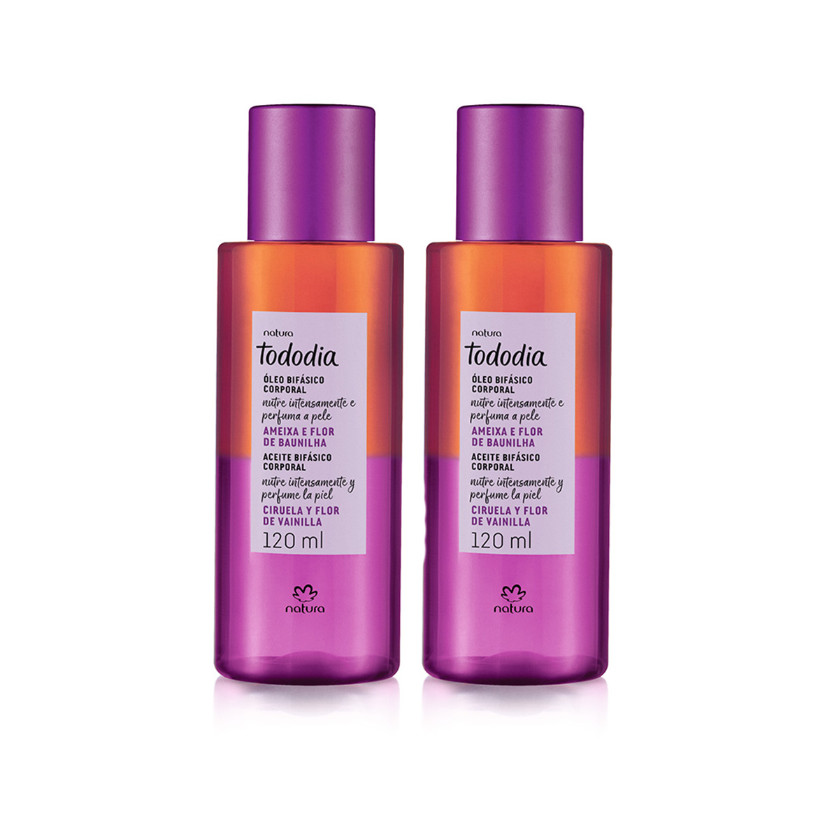 Kit Duo Aceite Bifásico Tododia Ciruela y flor de vainilla
