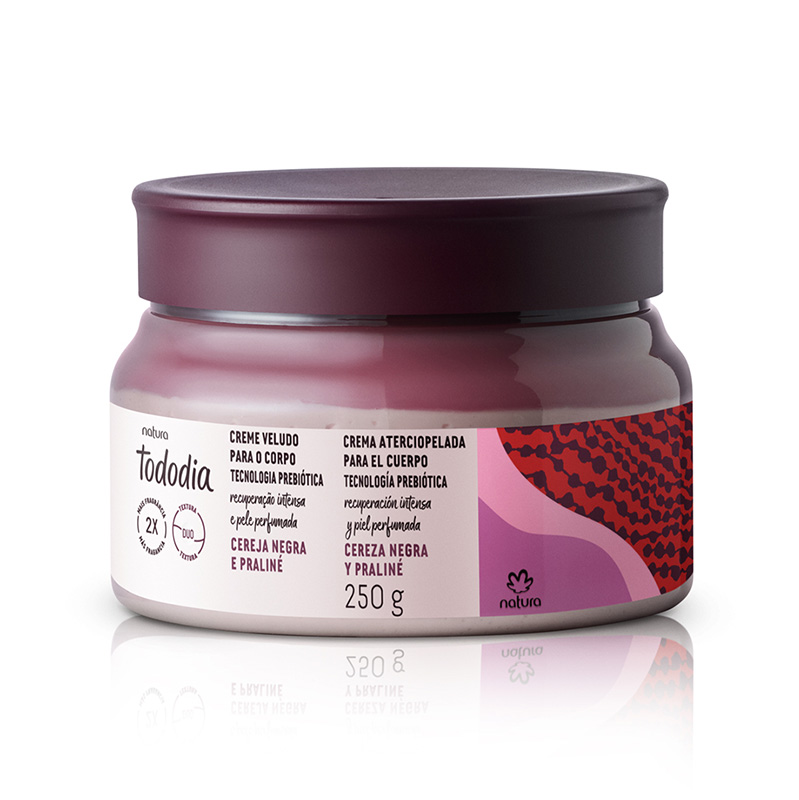 Crema aterciopelada corporal Tododia Cereza negra y praliné - 250 g